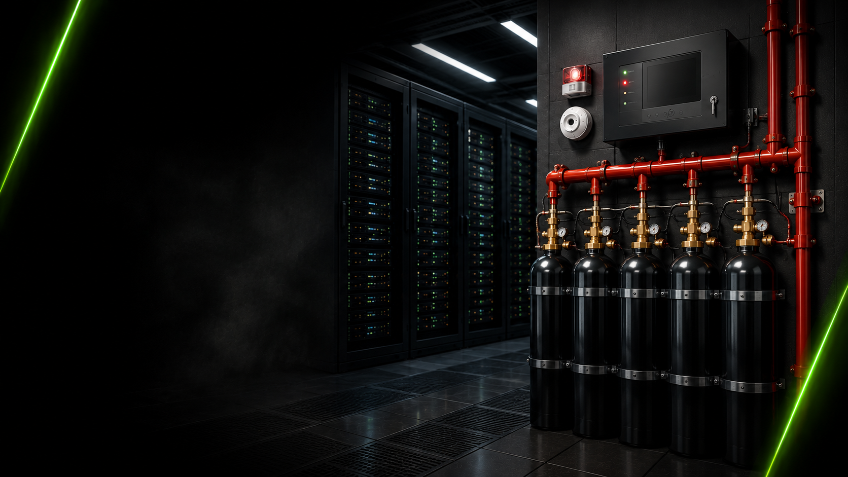 Sistema de extinción con gases inertes para data centers